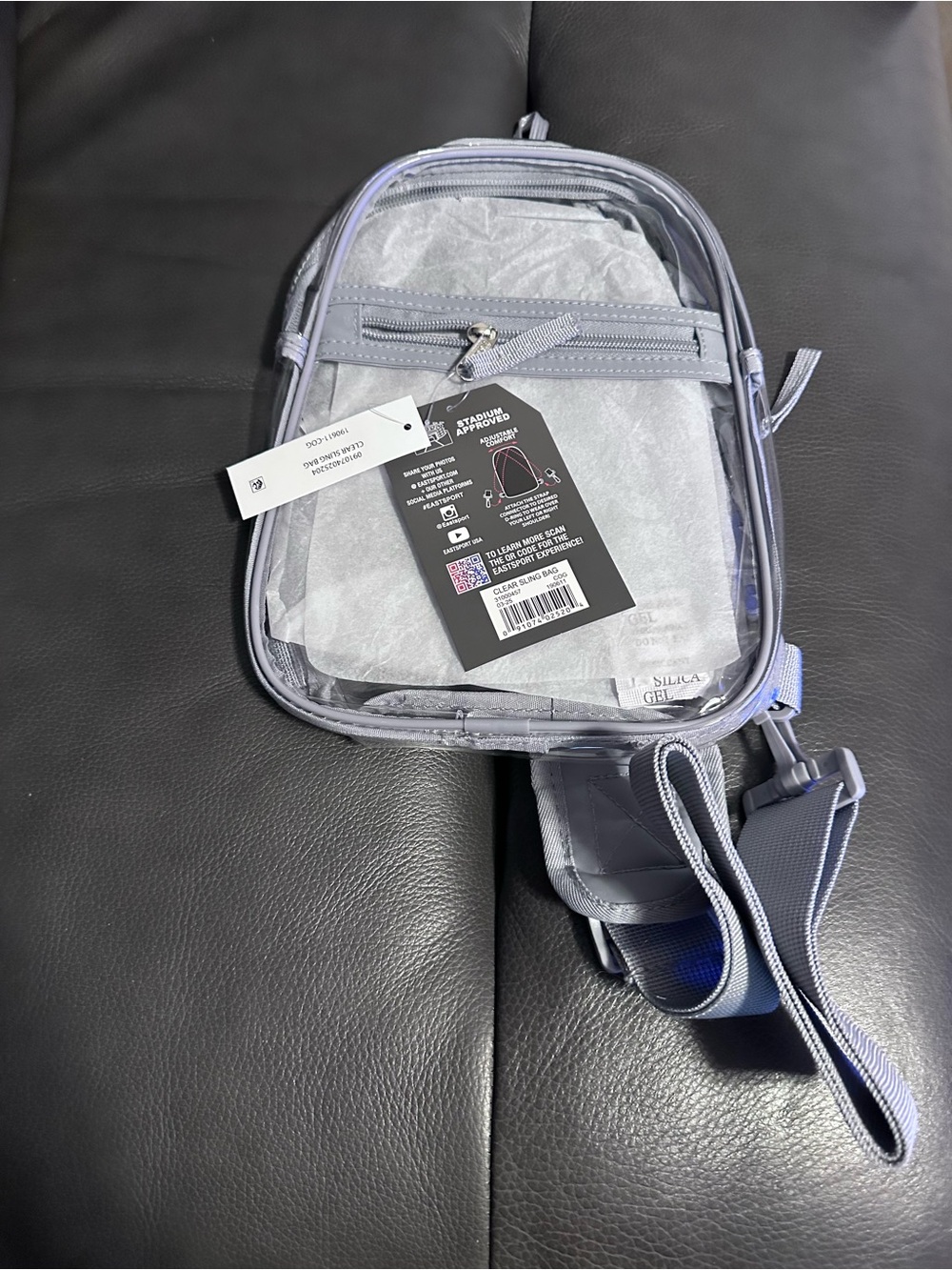 Clear Small Crossbody Sling Bag in Light Lavender